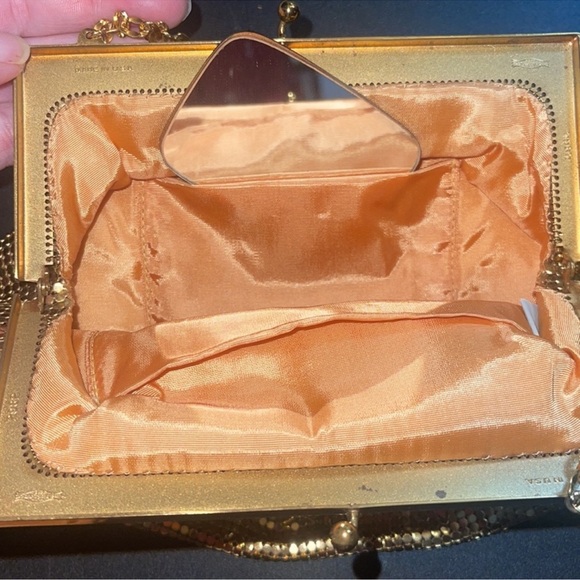 Vintage Whiting & Davis Gold Mesh Bag w/Original Box & Accessories - Picture 5 of 7